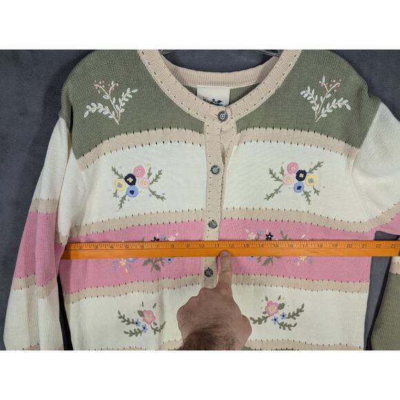Northern Reflections Cardigan Womens Large Sweater Button Down Spring Floral - Picture 9 of 10